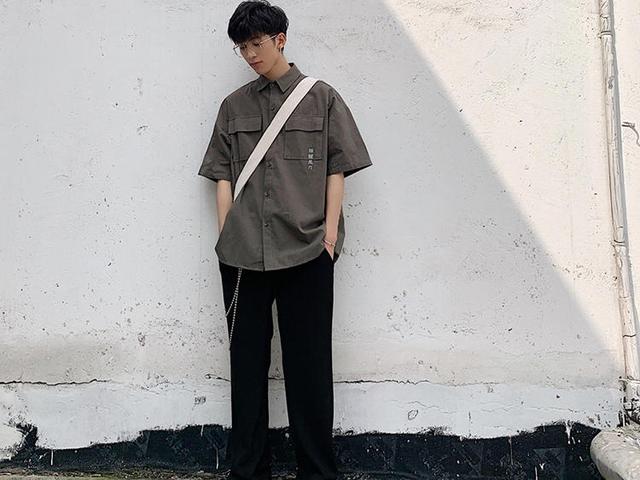 男生襯衫潮流穿法 短袖襯衫怎么穿好看 3